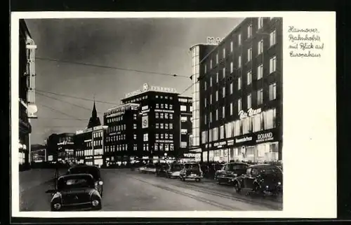 AK Hannover, Bahnhofstrasse mit Blick auf Europahaus