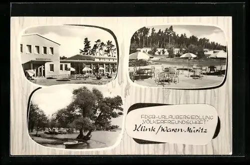 AK Klink, FDGB-Urlaubersiedlung Völkerfreundschaft mit Terrasse