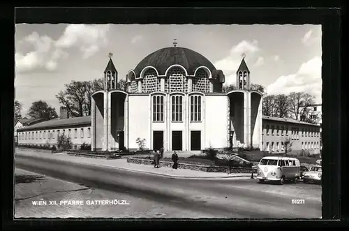 AK Wien, Strassenpartie an der Pfarre Gatterhölzl