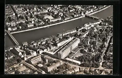AK Basel, Neues Bürgerspital, Johanniter- u. Mittlere Rheinbrücke