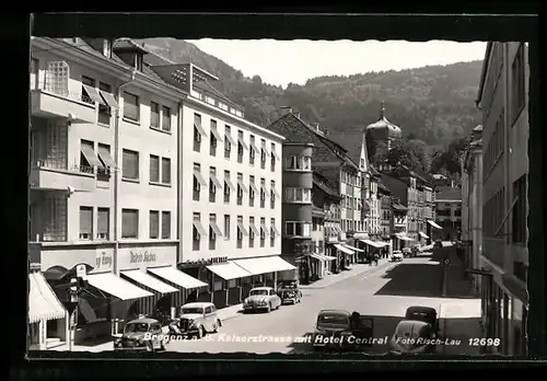 AK Bregenz a. B., Kaiserstrasse mit Hotel Central