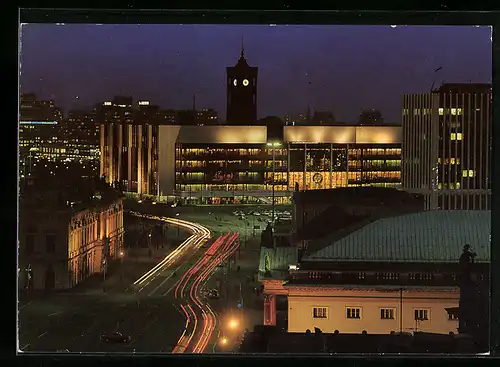 AK Berlin, Blick auf den palast der Republik bei Beleuchtung