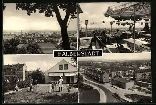 AK Halberstadt, Kinderkrippe Weingarten, Hoher Weg, Panorama