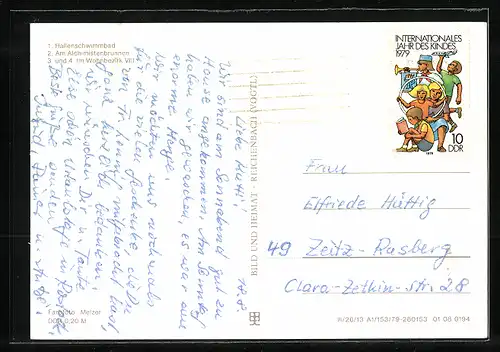 AK Halle-Neustadt, Hallenschwimmbad, Wohnbezirk 8, Alchemistenbrunnen