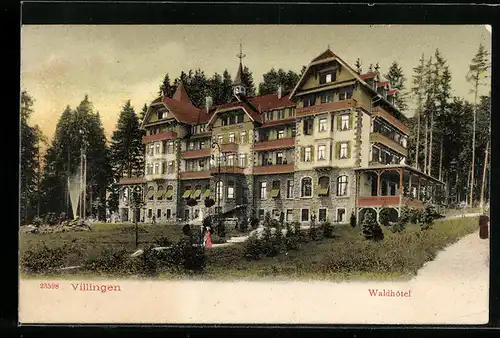 AK Villingen, Waldhotel mit Anlage