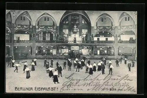 AK Berlin, Gaststätte Berliner Eispalast, Innenansicht