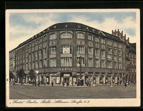 AK Berlin-Kreuzberg, Hertie Kaufhaus, Belle-Allianz-Strasse 1-3