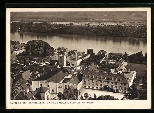 AK Eltville am Rhein, Luftbild der Sektkellerei Matheus Müller