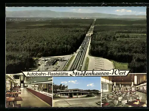 AK Gräfenhausen-West bei Darmstadt, Autobahn-Raststätte F. Kosak