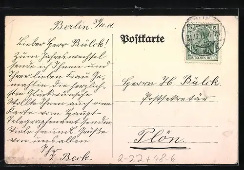 Künstler-AK Deutsches Wappen, Posthörner, Landkarte mit Reiserouten als Bindfäden