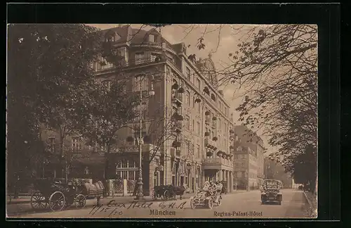 AK München, Blick zum Regina-Palast-Hotel