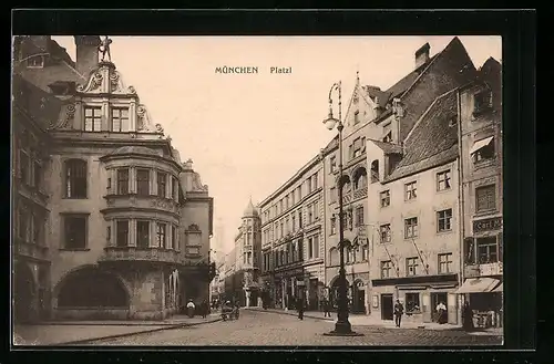 AK München, Strassenpartie am Platzl