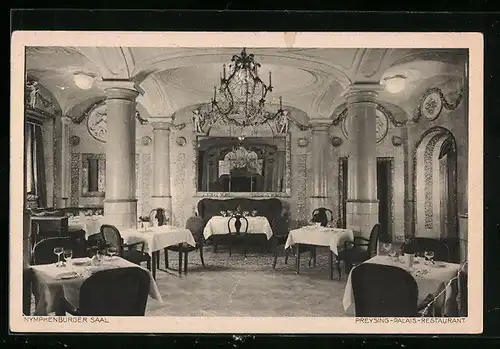 AK München, Nymphenburger Saal Preysing-Palais-Restaurant, Residenzstrasse 27