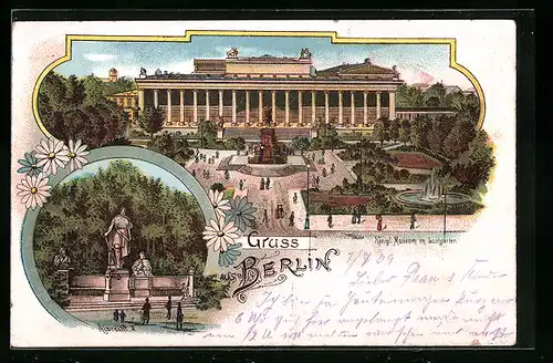 Lithographie Berlin, Königl. Museum im Lustgarten, Albrecht II.