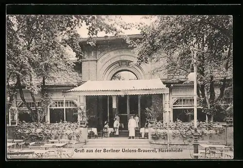 AK Berlin-Kreuzberg, Gasthaus Hasenhaide der Berliner Unions Brauerei