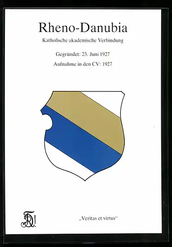 AK Reheno-Danubia, Katholische akademische Verbindung, Gegründet 1927, Studentenwappen