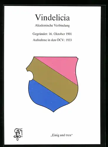 AK Vindelicia, Akademische Verbindung, Gegründet 1901, Studentenwappen