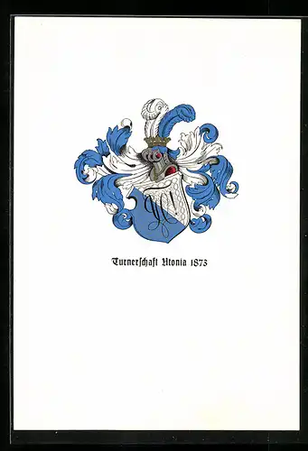 AK Ritterhelm und Studentenwappen, Turnerschaft Utonia 1873