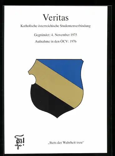 AK Veritas, Katholische österreichische Studentenverbindung, Gegründet 1975, Studentenwappen
