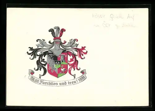 AK Leoben, Studentenwappen der Kath.-öst.-Stud.-Verbindung Glückauf