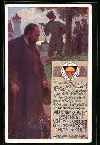 AK Deutscher Schulverein Nr. 239: Als die alte Stadt entlang..., Gaudeamus, Studenten