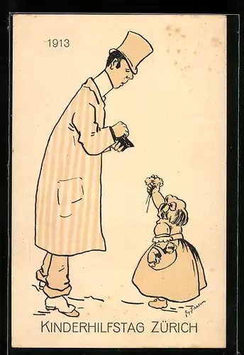 Künstler-AK Zürich, Kinderhilfstag 1913