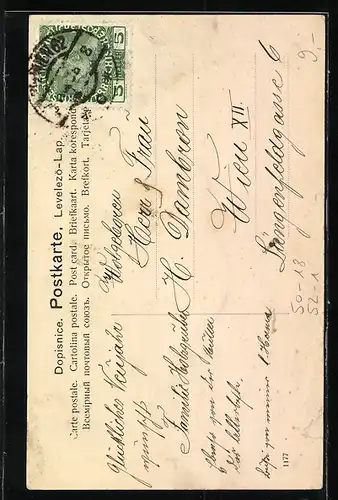 AK Schwein mit Mütze und Krug