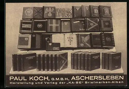 AK Aschersleben, Paul Koch GmbH, Herstellung und Verlag KA-BE Briefmarken-Alben