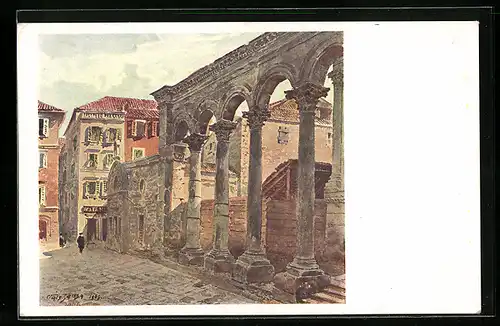 Künstler-AK Split, Peristil