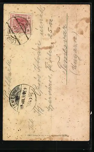 AK Lovrana, Ortsansicht aus der Vogelschau