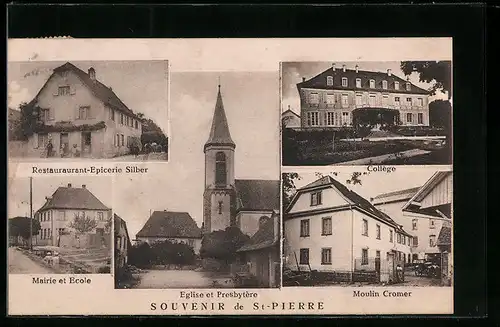 AK St-Pierre, Restaurant-Epicerie Silber, Moulin Cromer, Mairie et Ecole