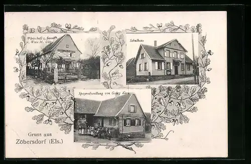 AK Zöbersdorf /Els., Gasthaus zur Sonne, Handlung von Georg Kern