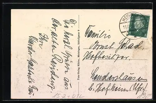 AK Meiningen, Zeppelin über dem Ort