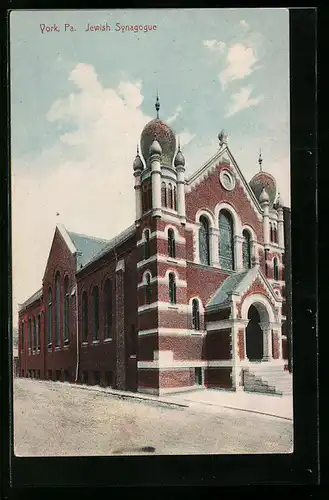 AK York, PA, Blick zur Synagoge