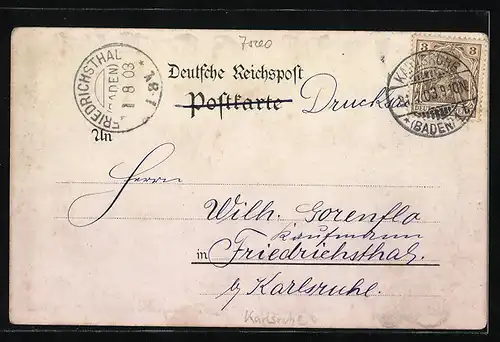 Künstler-AK Karlsruhe, Absolvia 1903