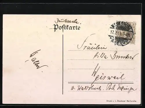 Künstler-AK Karlsruhe, Seminar, Abitur 1911