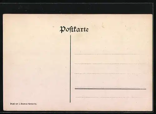 Künstler-AK Karlsruhe, Bollen Realschule 1912