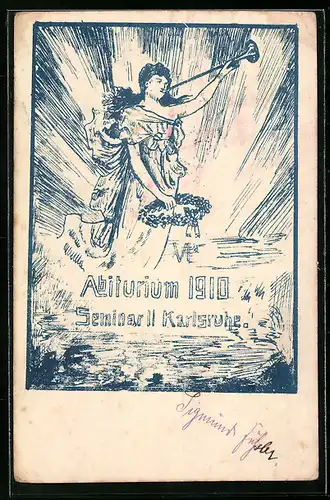 Künstler-AK Karlsruhe, Abiturium 1910, Seminar II, Absolvia
