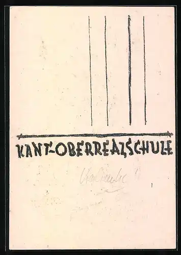 Künstler-AK Karlsruhe, Kant-Oberrealschule, Bolle 1927