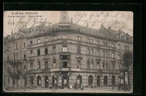 AK Karlsruhe, Gasthaus Zum Bremer Eck von August Baral