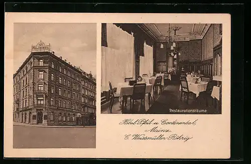 AK Mainz, Hotel Pfeil u. Continental, C. Weissmüller-Röhrig