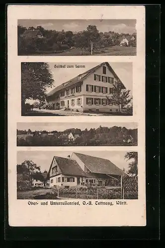 AK Tettnang /Württ., Gasthof zum Lamm, Ortsansichten Ober- und Unterrussenried