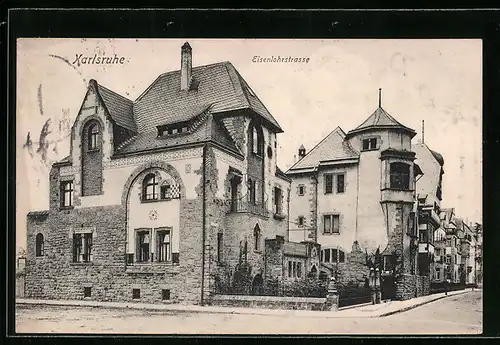 AK Karlsruhe, Eisenlohrstrasse mit Villen