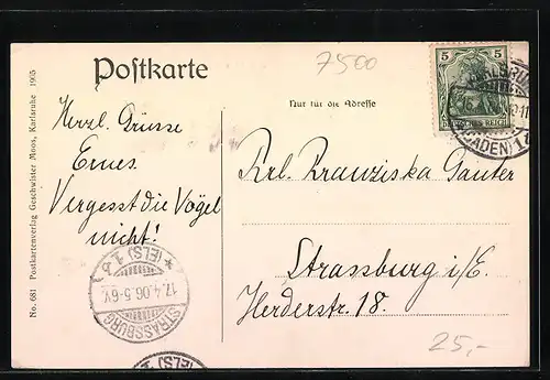 AK Karlsruhe, Eisenlohrstrasse mit Villen