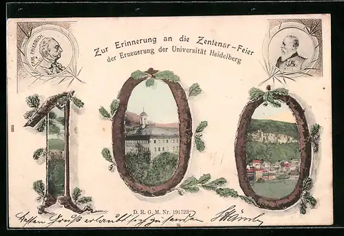 AK Heidelberg, Zur Erinnerung an die Zentenar-Feier der Erneuerung der Universität Heidelberg, Carl Friedrich