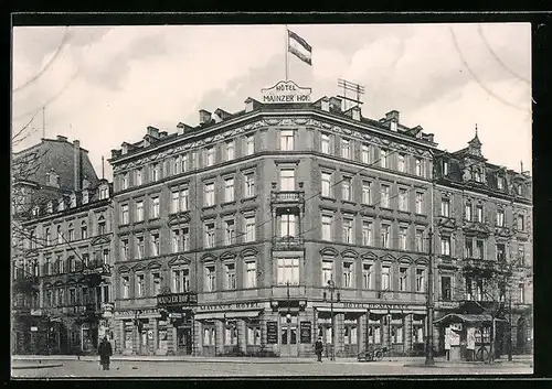 AK Mainz, Blick auf das Hotel Mainzer Hof