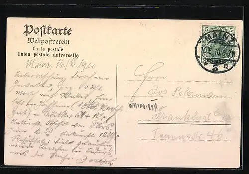 AK Mainz, Gasthaus zum Häus`chen, Totalansicht