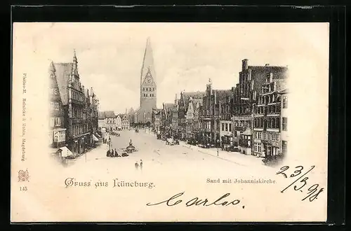 AK Lüneburg, Sand mit Johanniskirche