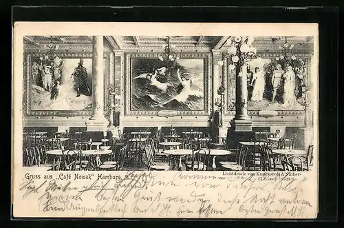 AK Hamburg-Neustadt, Gastraum im Cafe Nowak