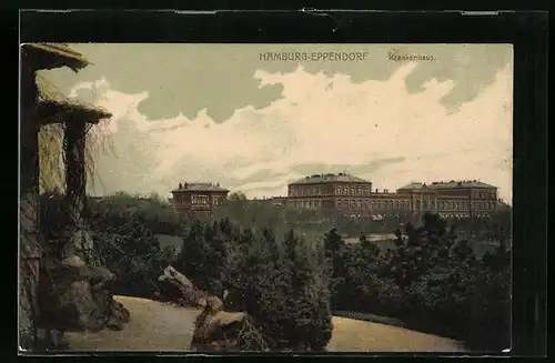 AK Hamburg-Eppendorf, Blick auf das Krankenhaus